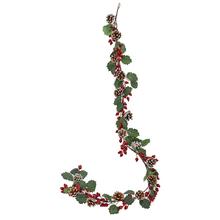 Girlanda s červenými šípkami a šiškami, dĺžka 150 cm.