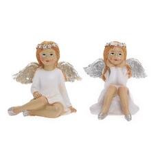 Biely lesklý anjel v mixe 2, dekorácia.