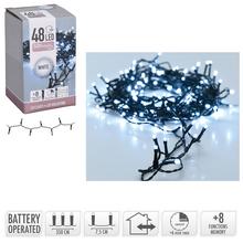 LED svetielka s 48 LED diódami, studená biela, na batérie.