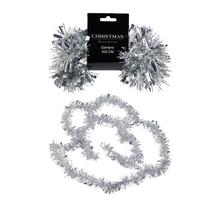 Strieborná girlanda na Vianoce, 3m dlhá.