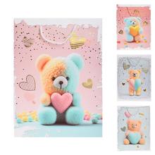 Darčeková taška s medvedíkom so srdcom