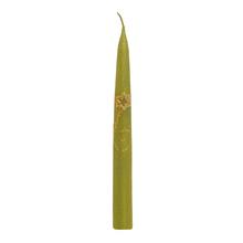 Vianočná sviečka špicová v olivovej farbe, 25 cm.
