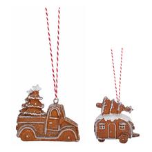 Vianočné autíčko záves/perník polyres, 3 varianty.