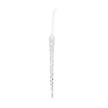 Záves cencúľ plastový, biely, 23 cm dlhý.