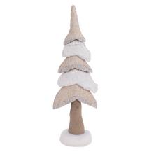 Textilný vianočný stromček v béžovej a bielej farbe.