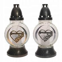 Náhrobný kahanec so vzorom, sklo, okrúhly, 45g.