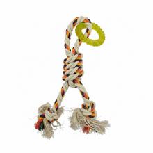 Hračka pre psa - lano s uzlami a krúžkom