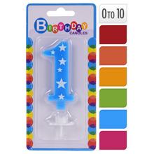 Sviečka narodeninová číslo 1 modrá s hviezdičkami