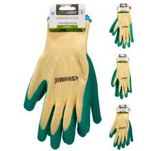 Záhradné ochranné rukavice s farebnými detailmi.