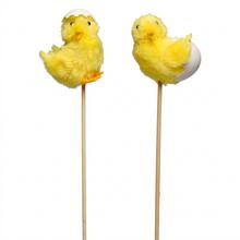 Zápich kuriatko mix 6 cm, žlté kuriatka s vajíčkom.