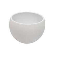 Biely keramický kvetináč Guľa Luna matná 20 cm.