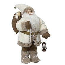 Vianočný Santa Claus s lampášom a darčekmi.