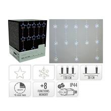 Led hviezdy a vločky záves s časovačom a 8 funkciami.