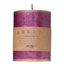 Ručne vyrobená sviečka RUSTIC PATINA v bordovej farbe.